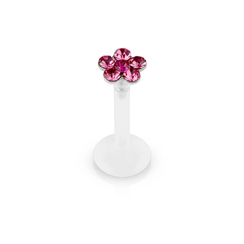 Labret cyrkonia kwiatek - Image 4