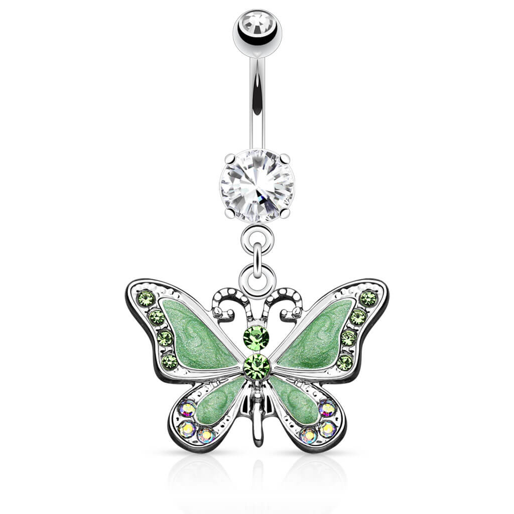 Kolczyk do pępka zawieszka motyl cyrkonia - Image 2