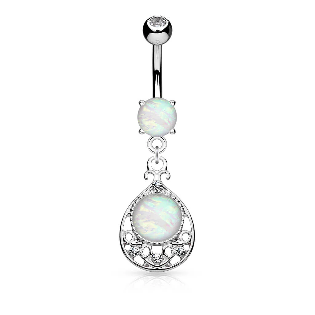 Kolczyk do pępka zawieszka opal - Image 4