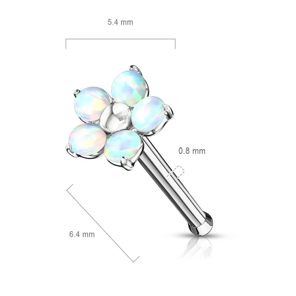 Kolczyk do nosa kwiatek opal - Image 2