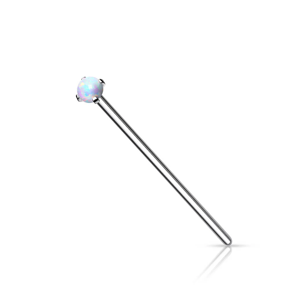 Kolczyk do nosa fishtail opal srebrny - Image 5