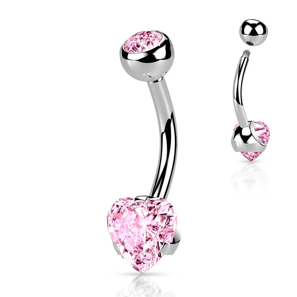 Kolczyk do pępka serduszko cyrkonia - Image 6
