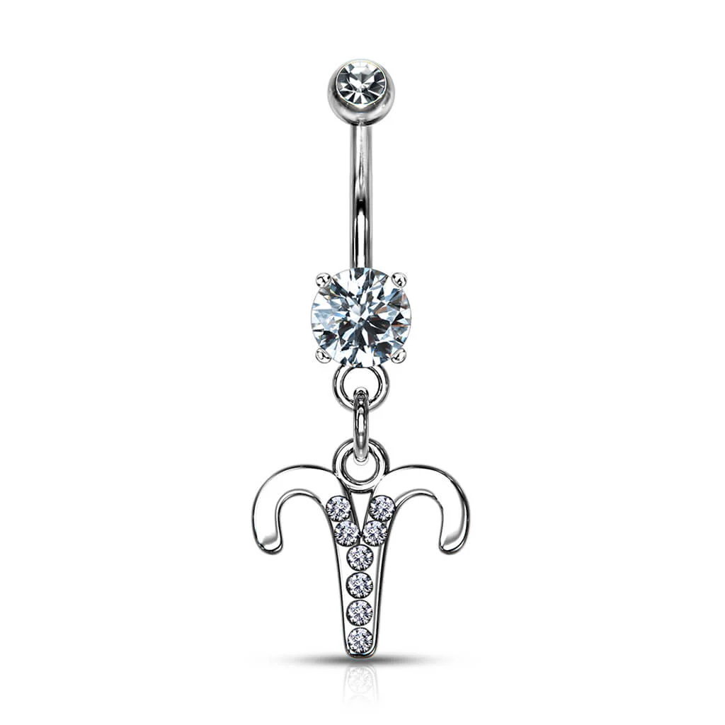 Kolczyk do pępka znak zodiaku zawieszka cyrkonia srebrny - Image 11