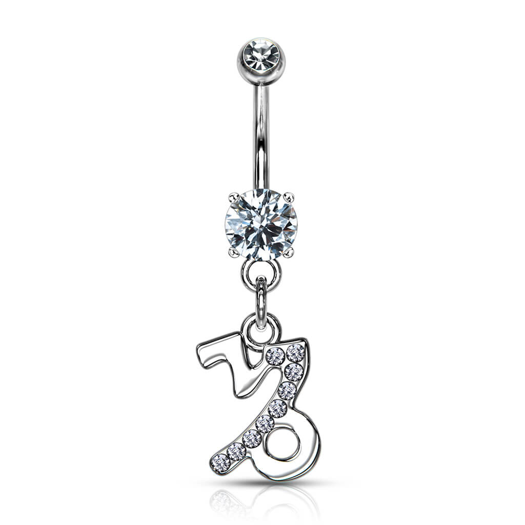 Kolczyk do pępka znak zodiaku zawieszka cyrkonia srebrny - Image 12