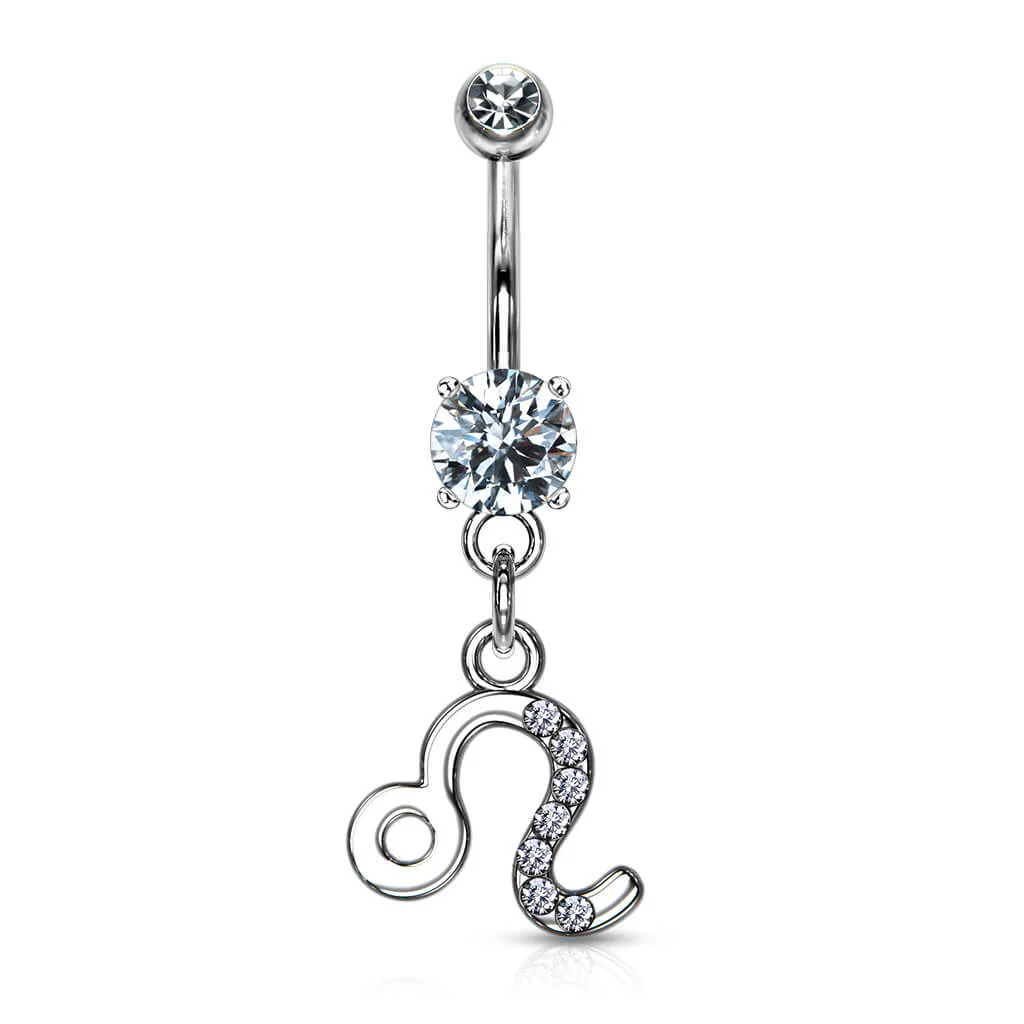 Kolczyk do pępka znak zodiaku zawieszka cyrkonia srebrny - Image 6
