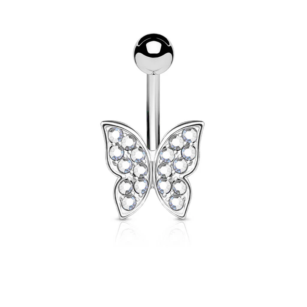 Kolczyk do pępka motyl cyrkonia srebrny - Image 3