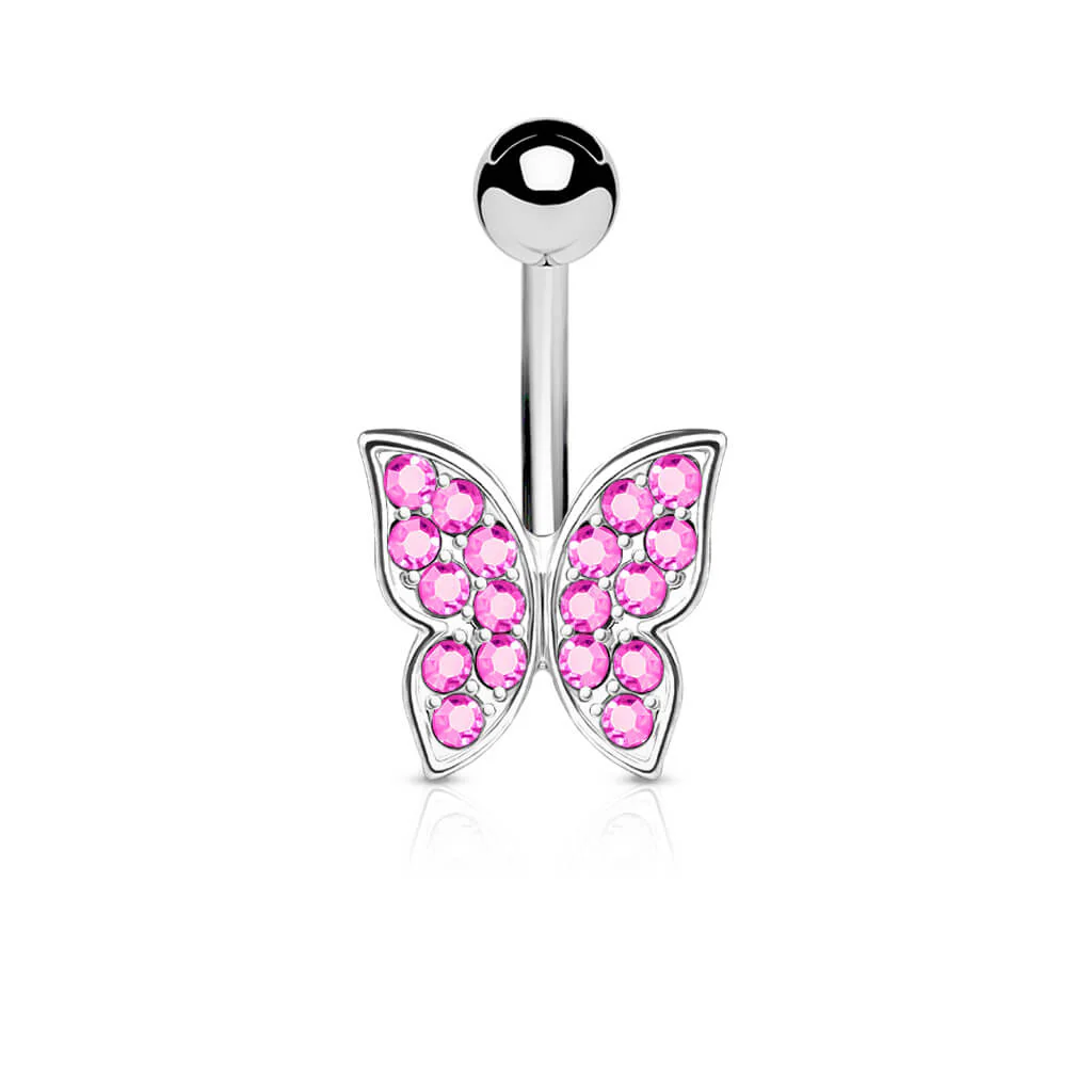 Kolczyk do pępka motyl cyrkonia srebrny - Image 4