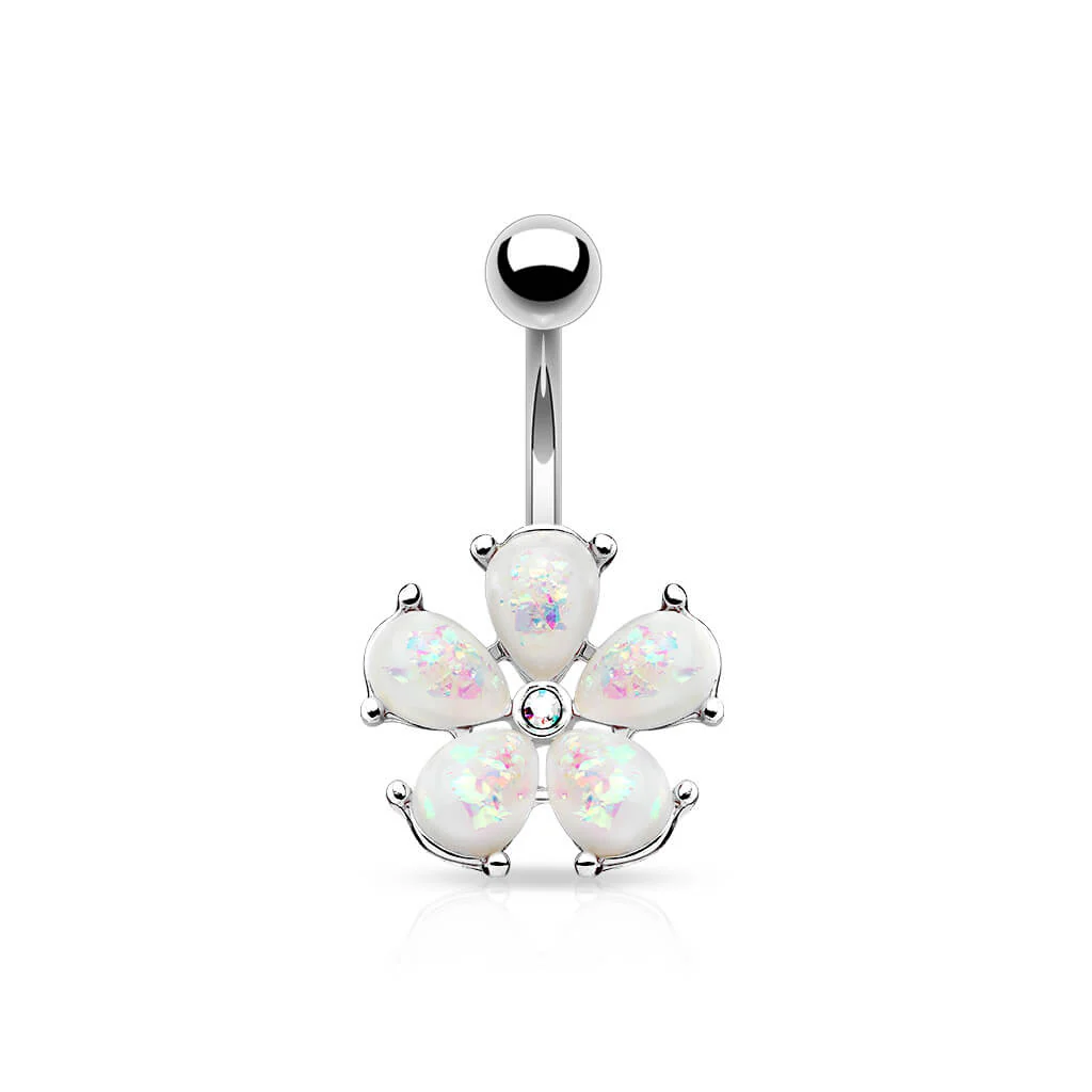 Kolczyk do pępka kwiatek opal - Image 4