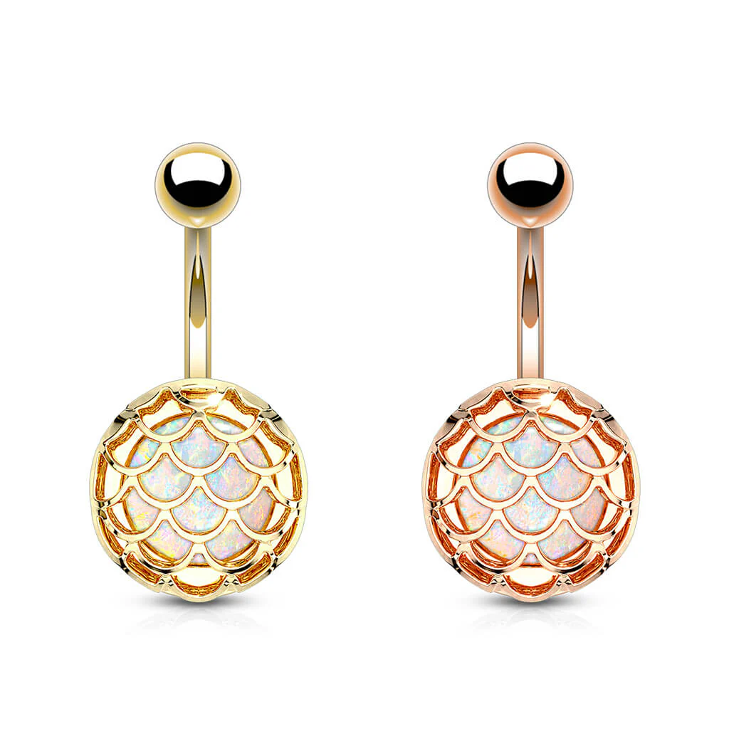 Kolczyk do pępka rybia łuska opal - Image 3