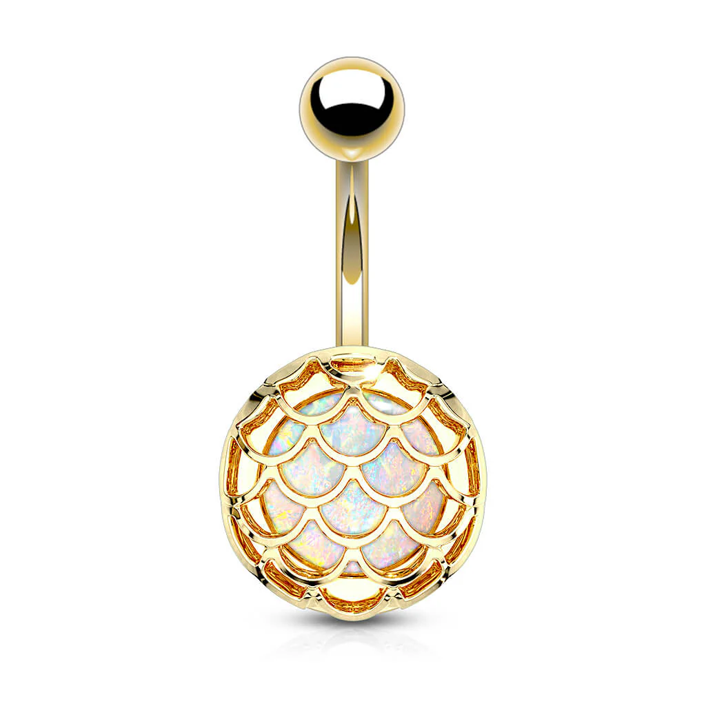 Kolczyk do pępka rybia łuska opal - Image 6
