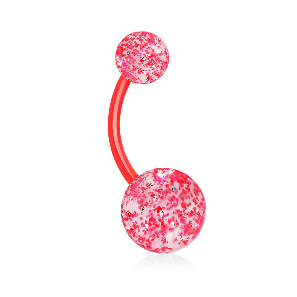 Kolczyk do pępka akrylowa kulka glitter - Image 11
