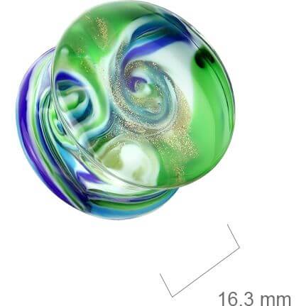 Szkło plug zielono niebieskie wiry - Image 2
