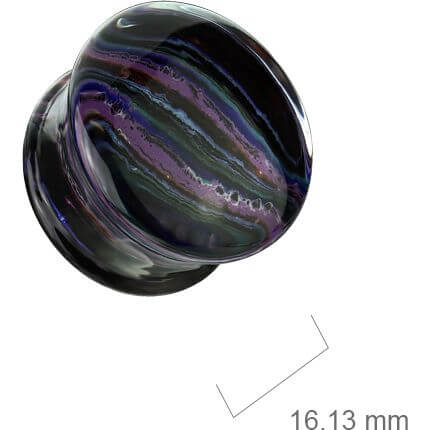 Szkło plug czarny z kolorowymi smugami - Image 2