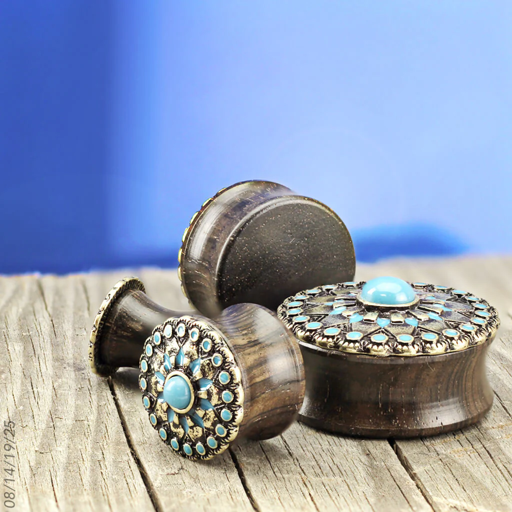 Plug tribal słońce turkus heban - Image 2