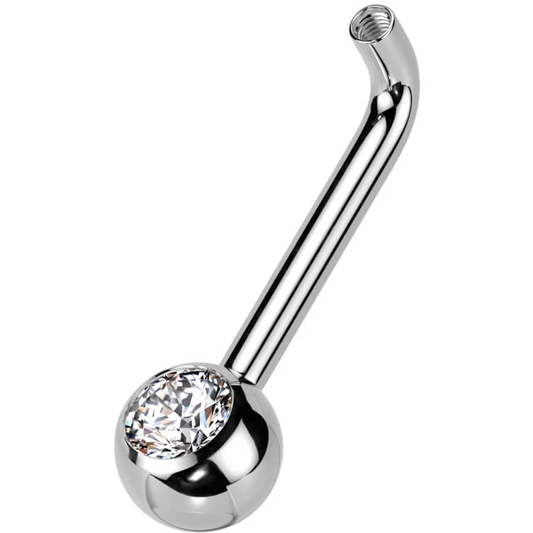 Tytan sztanga christina piercing cyrkonia gwint wewnętrzny - Image 3