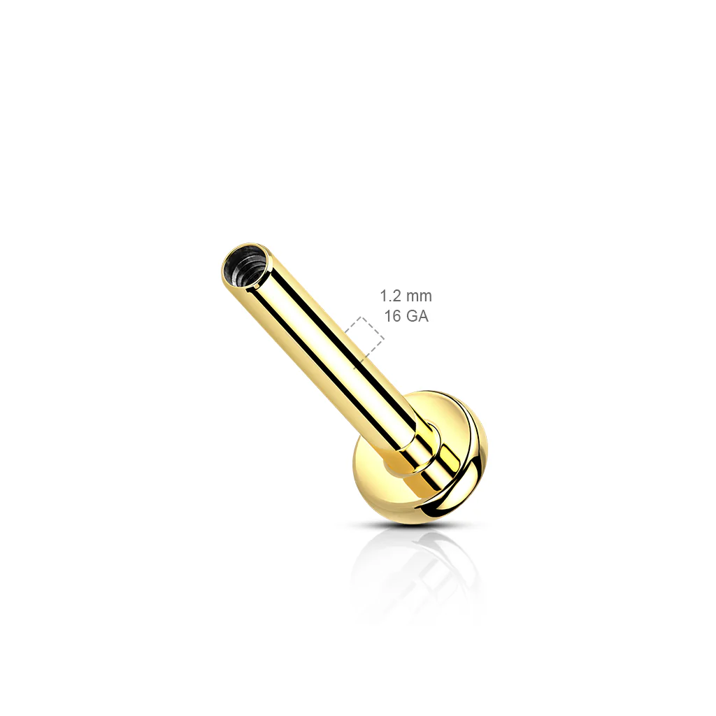 Tytan pręcik labret z płaską podstawą 3mm gwint wewnętrzny - Image 2