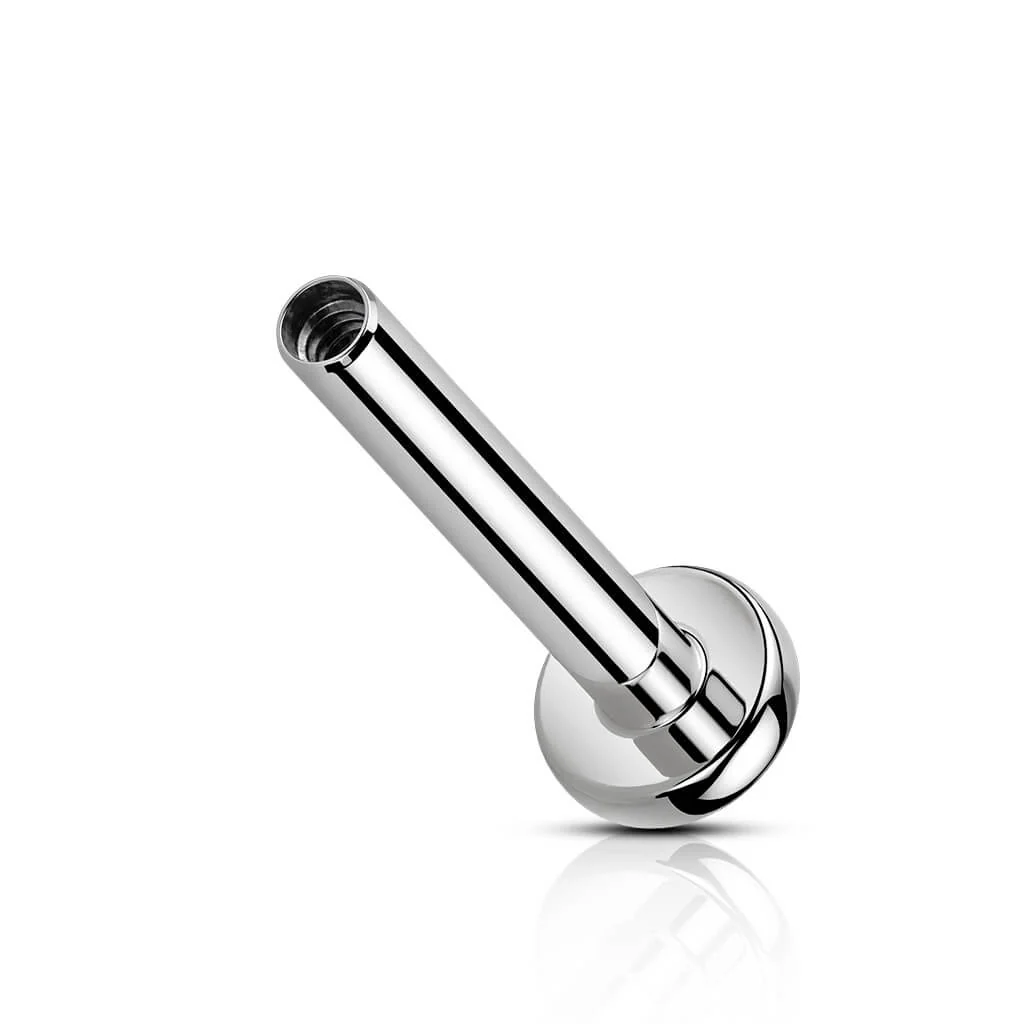 Tytan pręcik labret z płaską podstawą 3mm gwint wewnętrzny - Image 3