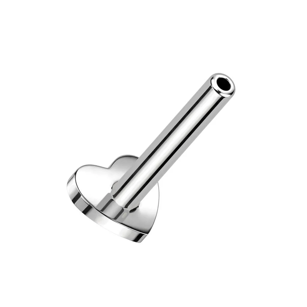 Tytan pręcik labret z podstawą w kształcie serduszka gwint wewnętrzny - Image 6
