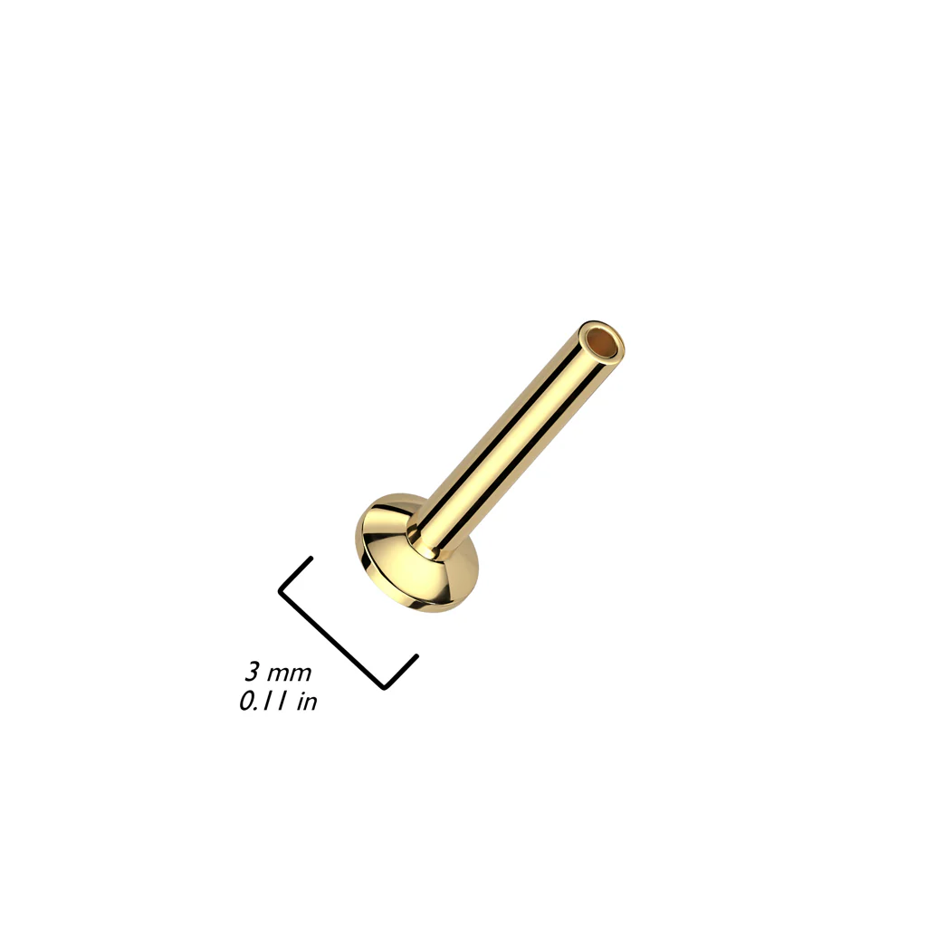 Pręcik labret z płaską podstawą 3mm push-in - Image 2