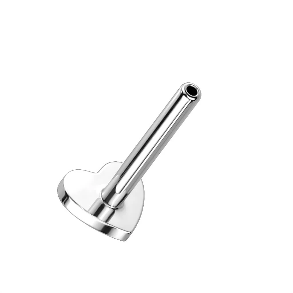 Tytan pręcik labret z podstawą w kształcie serduszka push-in - Image 3