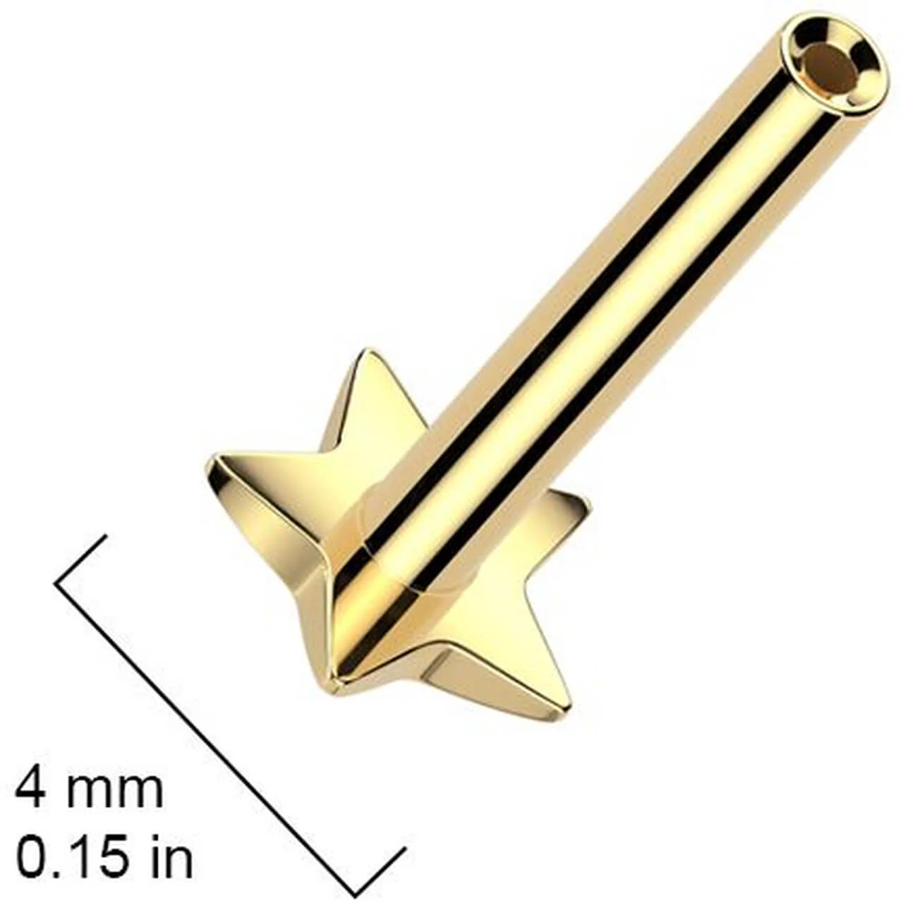 Tytan pręcik labret podstawa gwiazdka push-in - Image 2