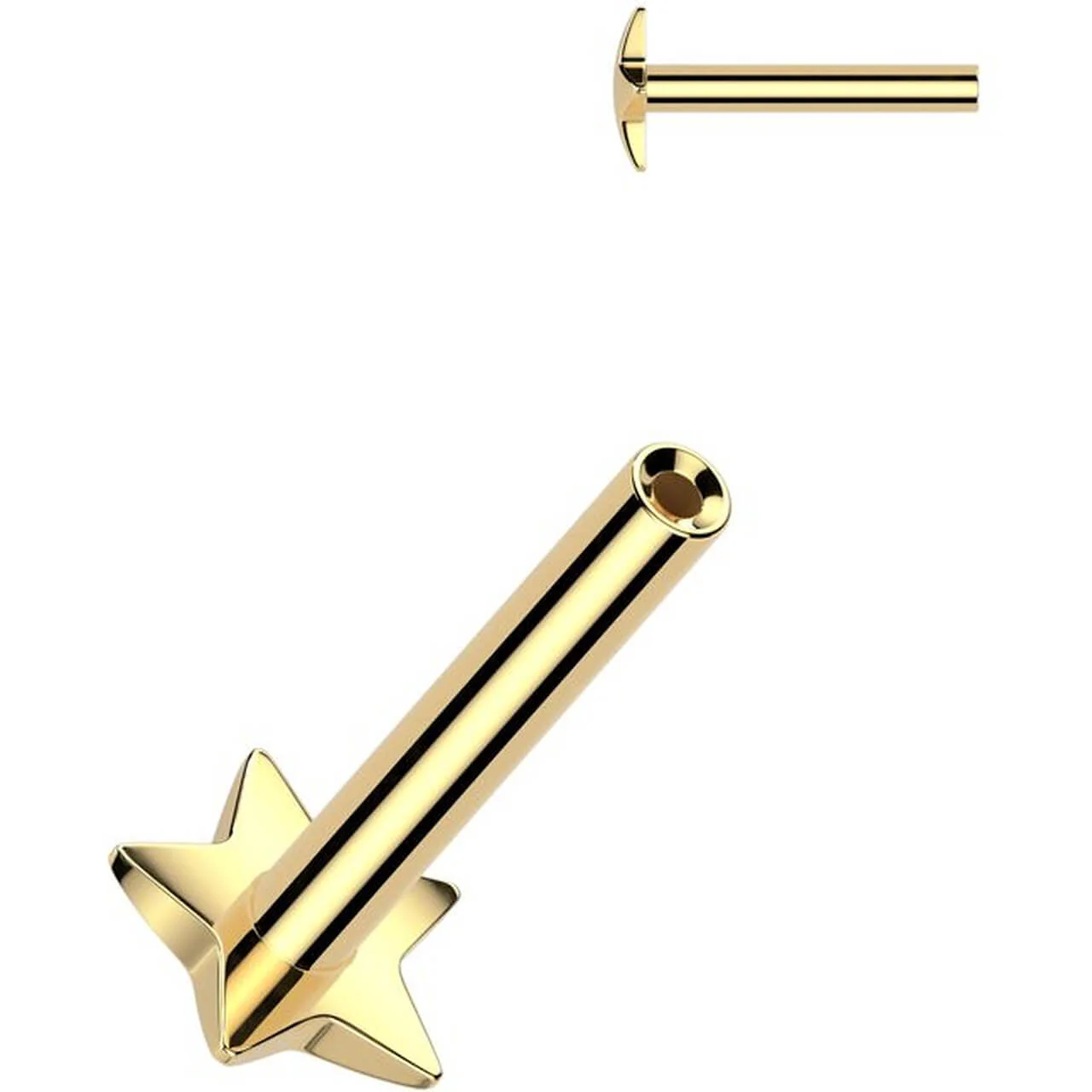Tytan pręcik labret podstawa gwiazdka push-in - Image 4