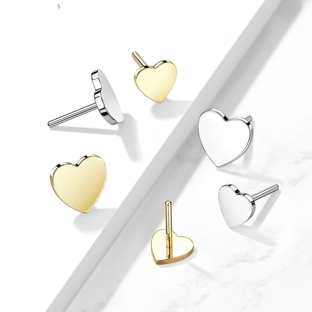 Złoto 585 nakrętka serduszko płaskie push-in - Image 2