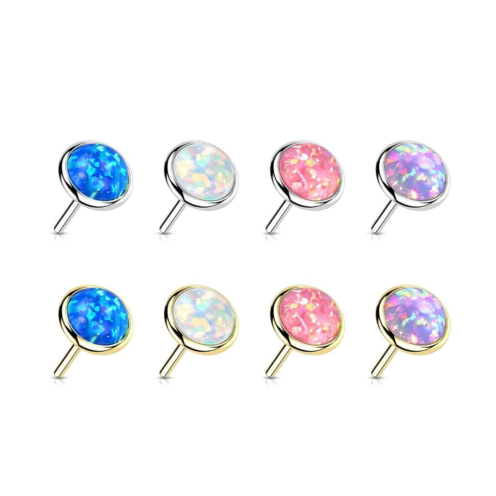 Złoto 585 nakrętka okrągły opal płaski push-in - Image 2