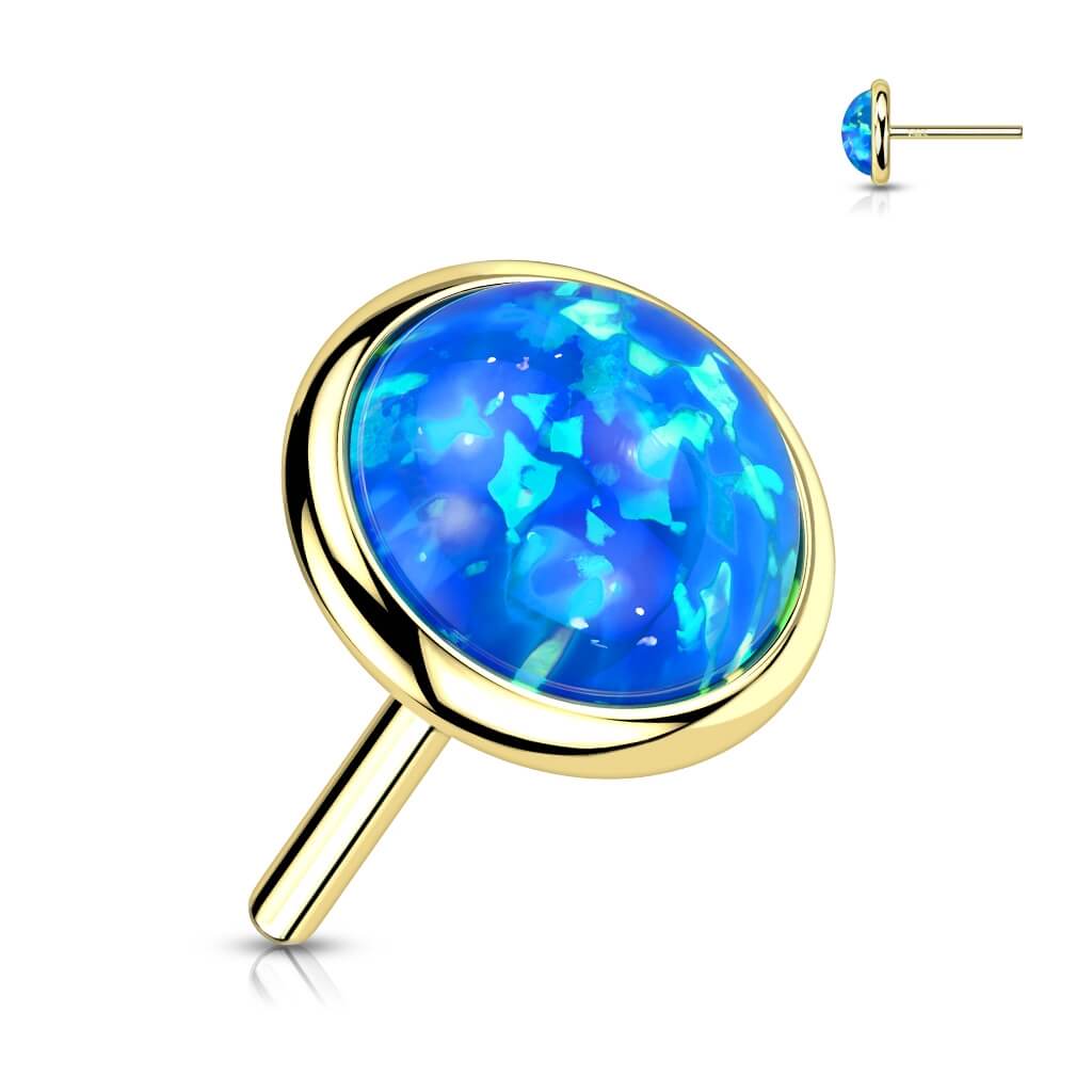 Złoto 585 nakrętka okrągły opal płaski push-in - Image 8