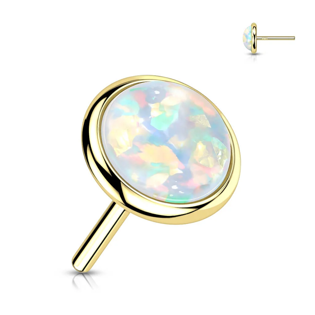 Złoto 585 nakrętka okrągły opal płaski push-in - Image 9