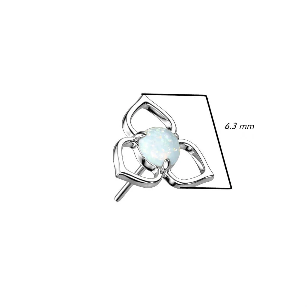 Złoto 585 nakrętka kwiatek cyrkonia opal push-in - Image 2