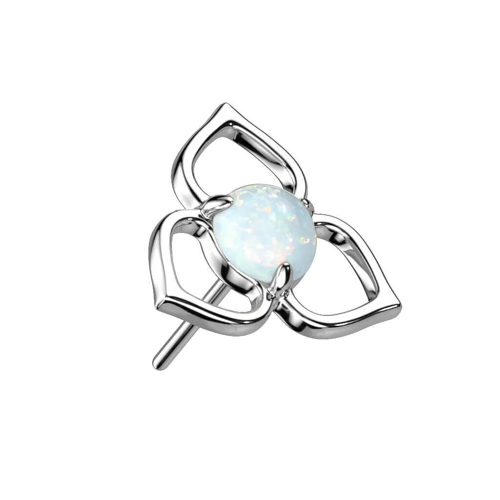 Złoto 585 nakrętka kwiatek cyrkonia opal push-in - Image 3
