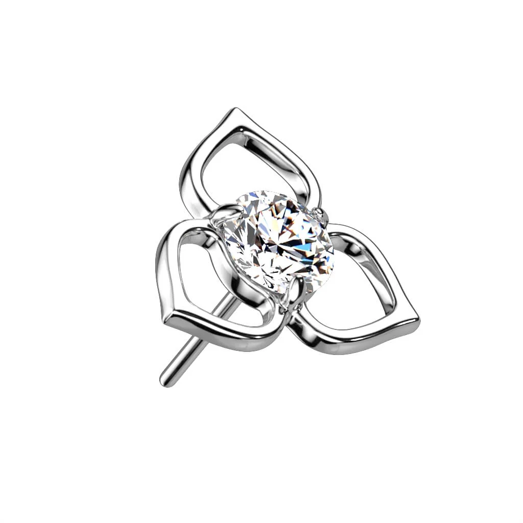 Złoto 585 nakrętka kwiatek cyrkonia opal push-in - Image 4