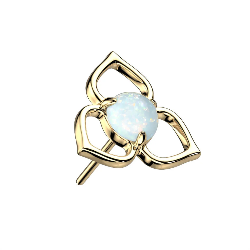 Złoto 585 nakrętka kwiatek cyrkonia opal push-in - Image 5