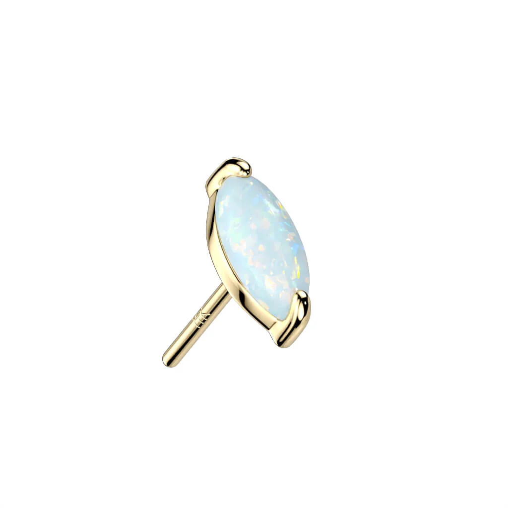Złoto 585 nakrętka owalny opal cyrkonia push-in - Image 5