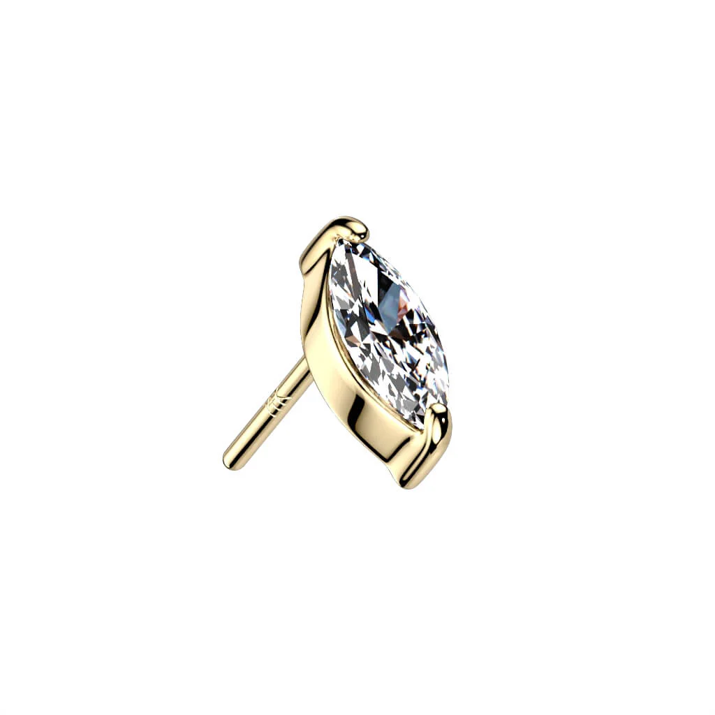 Złoto 585 nakrętka owalny opal cyrkonia push-in - Image 6