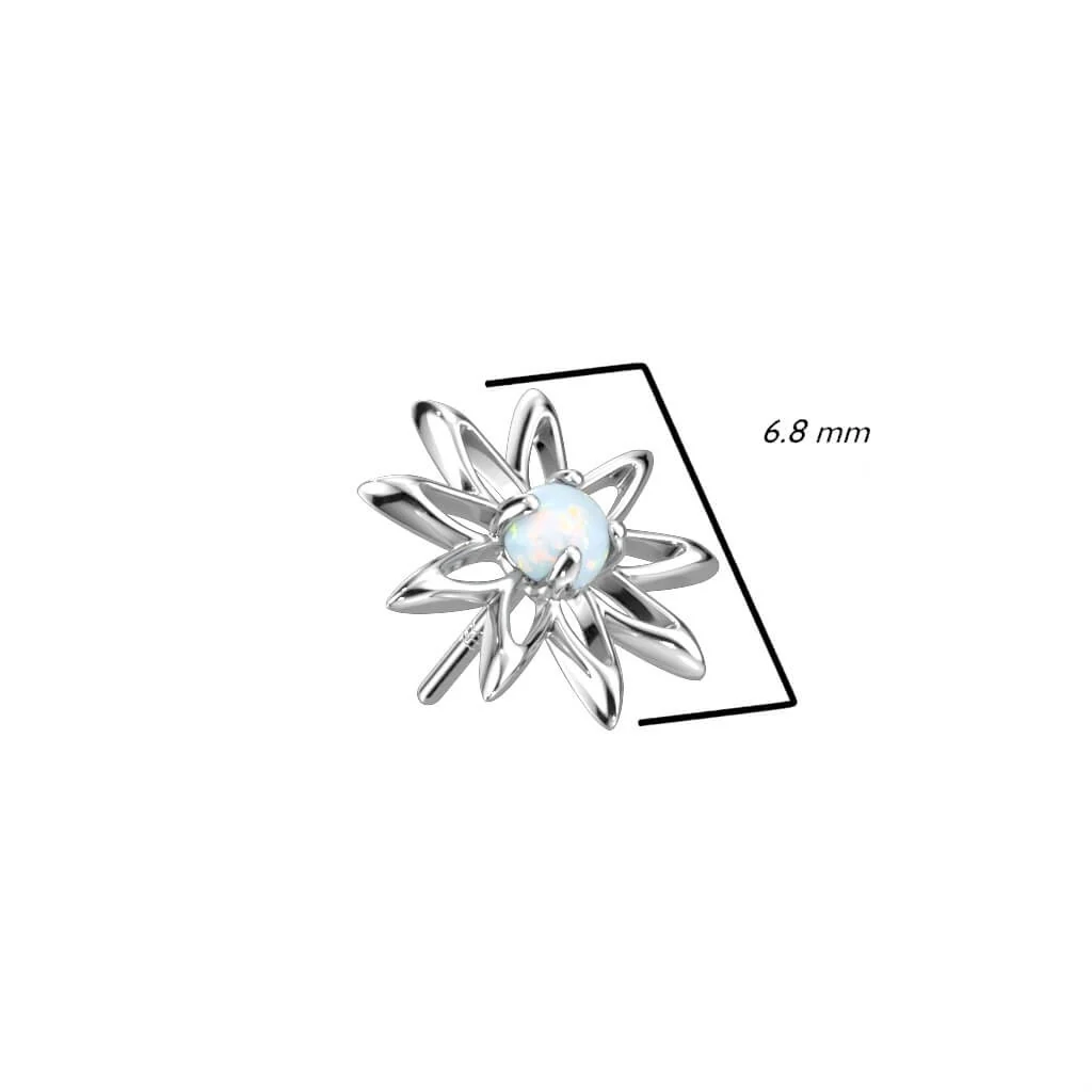 Złoto 585 nakrętka kwiatek cyrkonia opal push-in - Image 2