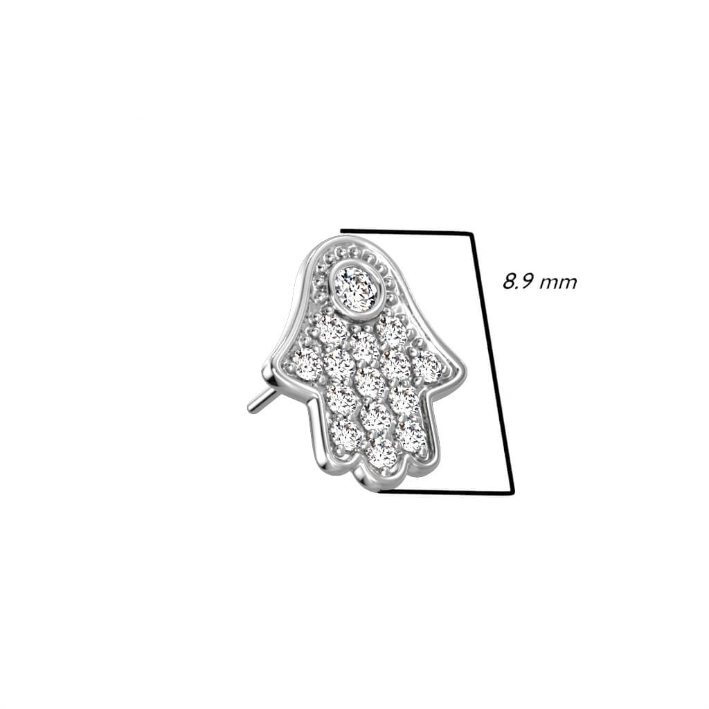 Złoto 585 nakrętka hamsa cyrkonia push-in - Image 2