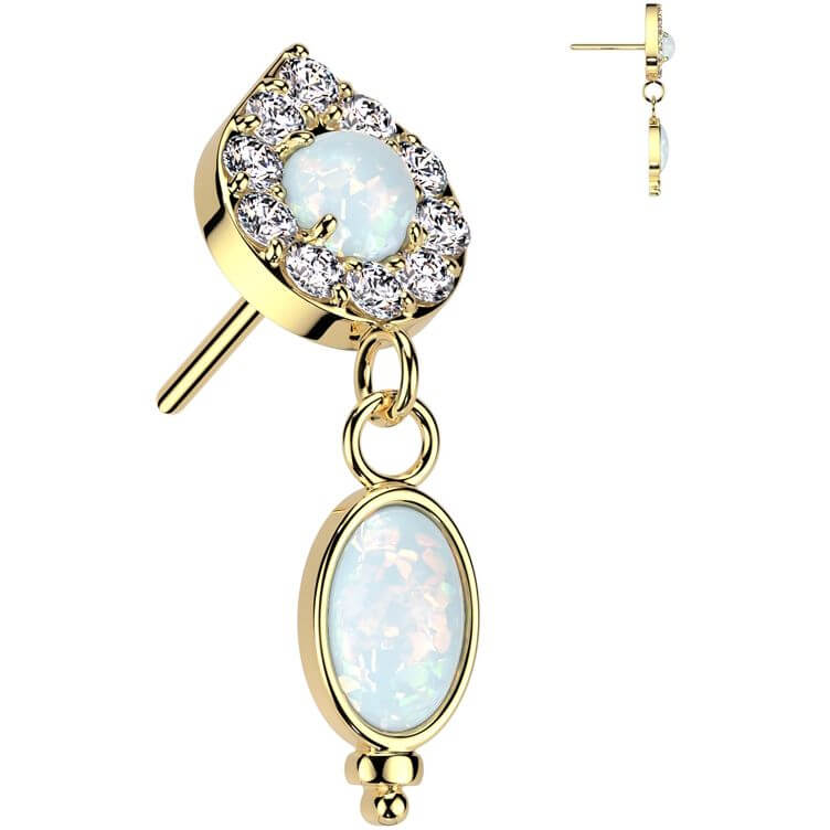 Złoto 585 nakrętka kropla opal zawieszka push-in - Image 5