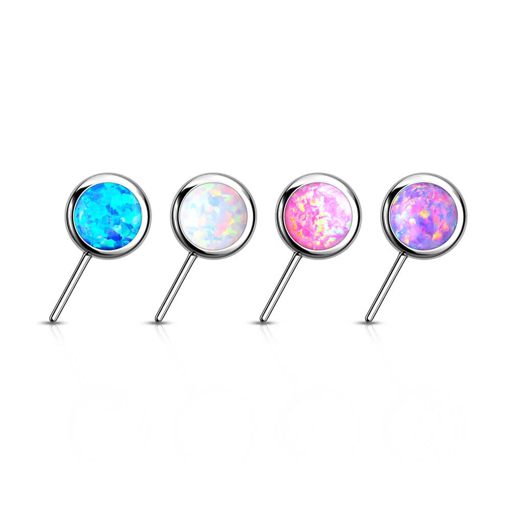 Tytan nakrętka kulka opal w oprawie bezel push-in - Image 2