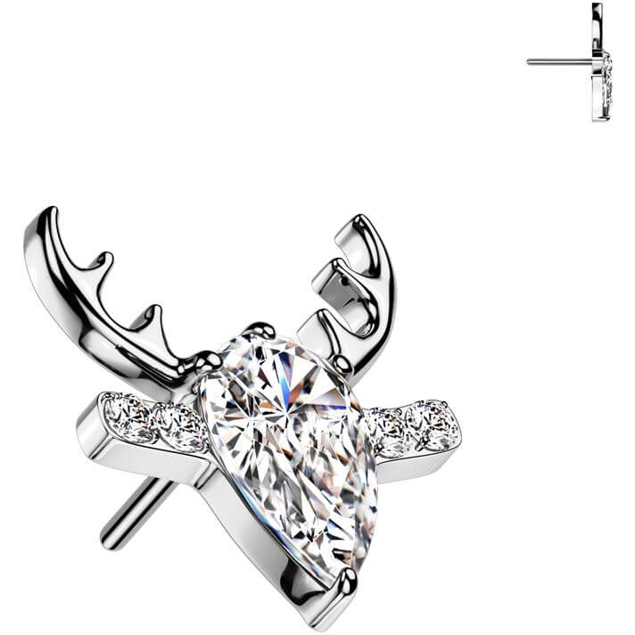 Tytan nakrętka renifer cyrkonia push-in - Image 3