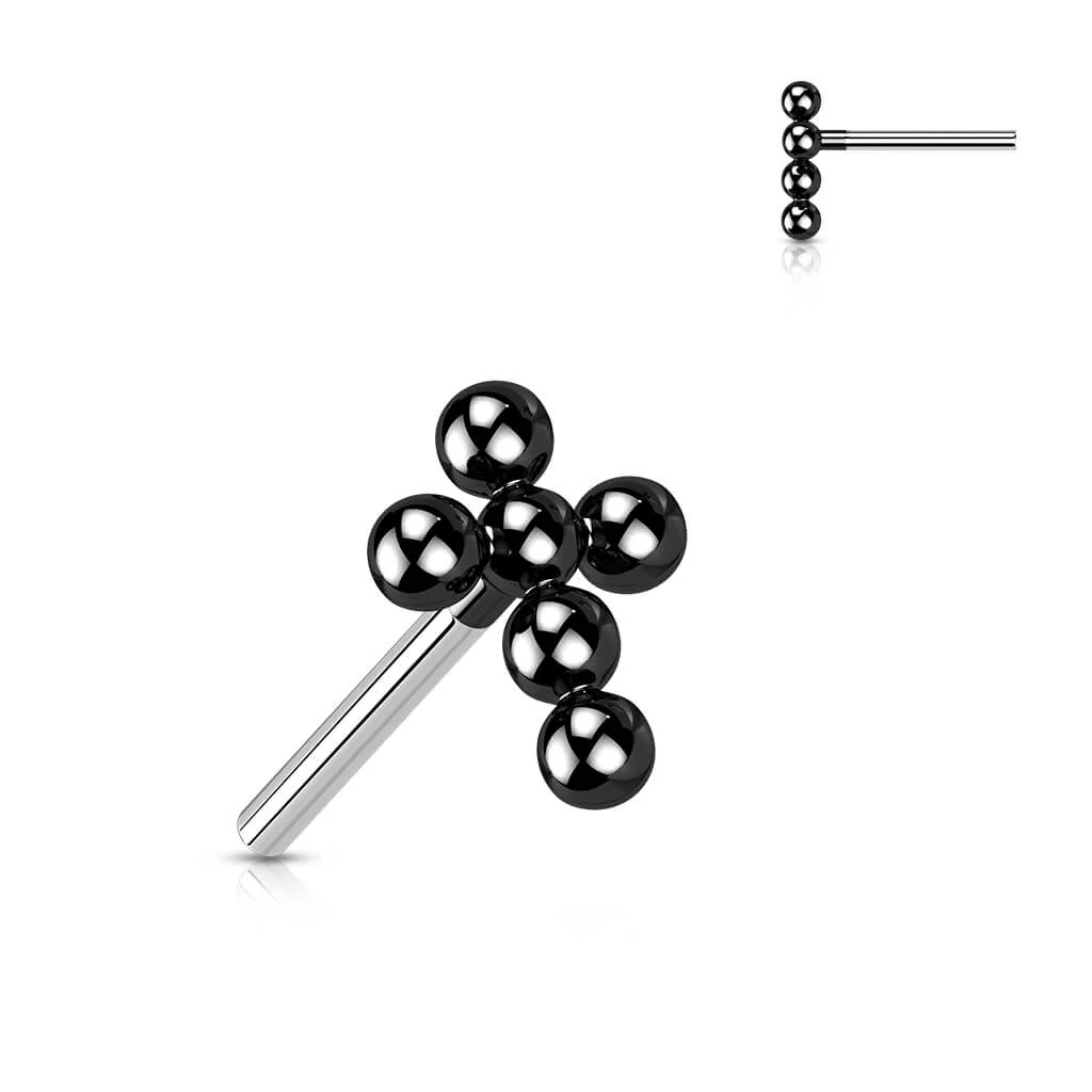 Tytan nakrętka labret krzyż z koralików - Image 6