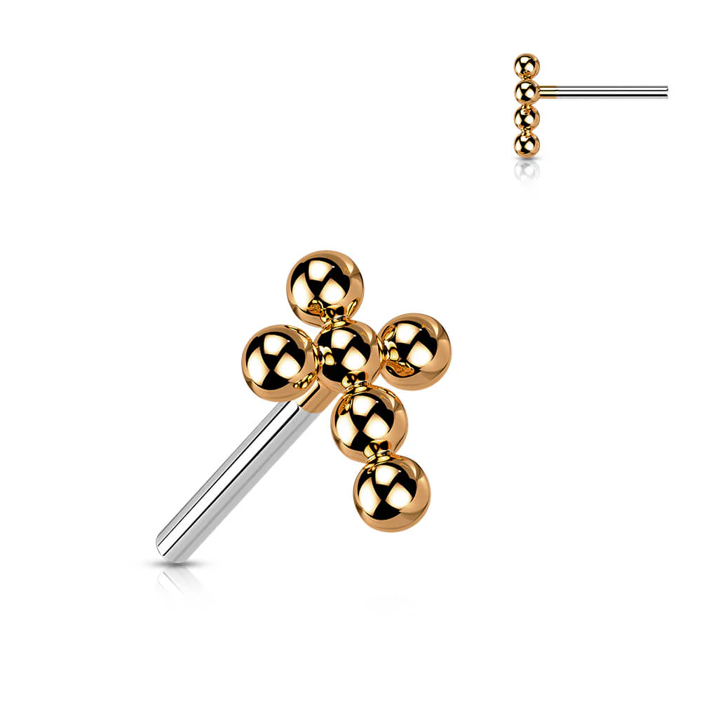 Tytan nakrętka labret krzyż z koralików - Image 7