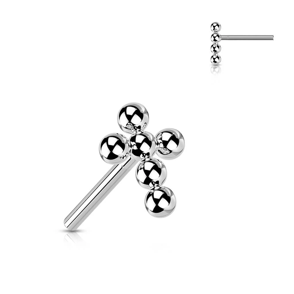 Tytan nakrętka labret krzyż z koralików - Image 8