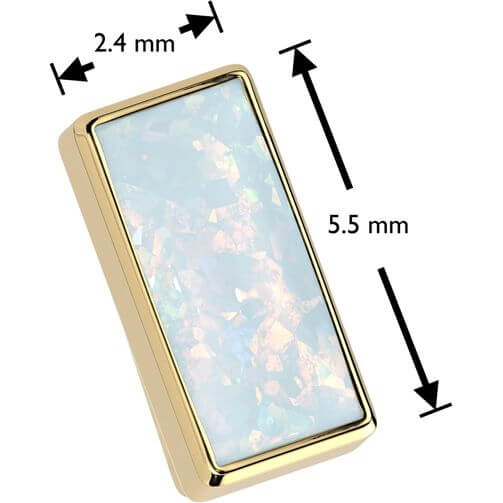 Tytan nakrętka prostokątny opal w oprawie bezel push-in - Image 2