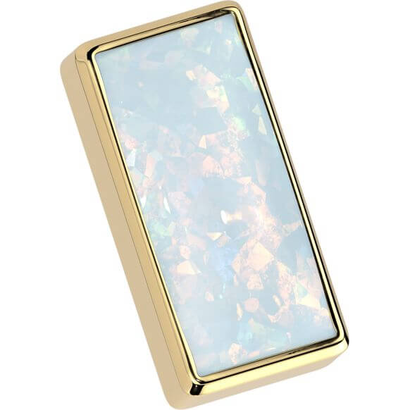Tytan nakrętka prostokątny opal w oprawie bezel push-in - Image 4