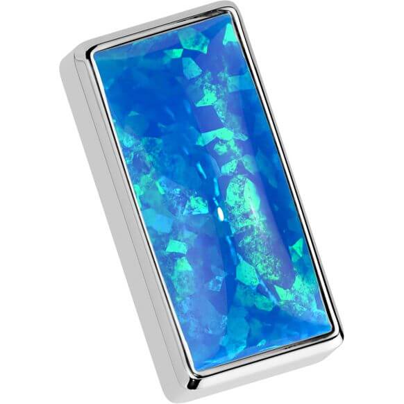 Tytan nakrętka prostokątny opal w oprawie bezel push-in - Image 5