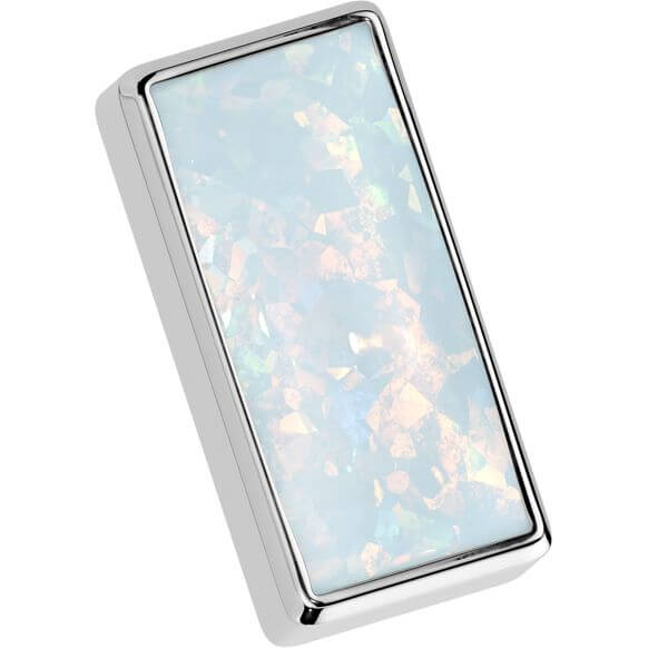 Tytan nakrętka prostokątny opal w oprawie bezel push-in - Image 6