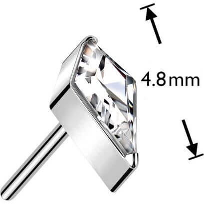 Tytan kształt diamentu opal cyrkonia push-in - Image 2