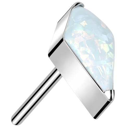 Tytan kształt diamentu opal cyrkonia push-in - Image 8